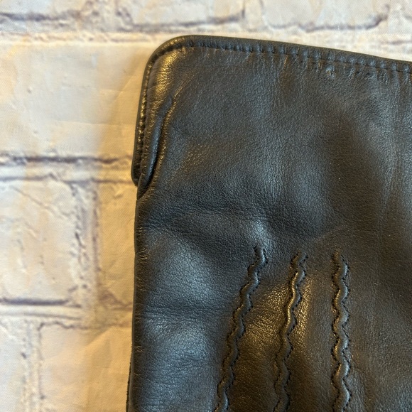 MENS HEAVY QUALITY BLACK LEATHER GLOVES SIZE L/XL - Picture 4 of 6